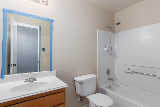 24027 Pinecreek Pt, Spring, TX 77373 - full bathroom with toilet, vanity, and bathing tub / shower combination