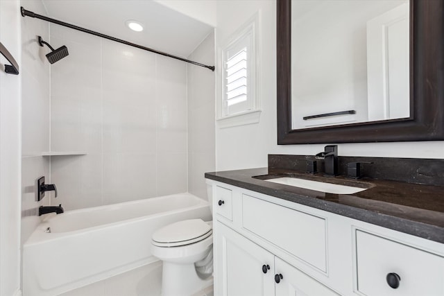 3850 Glen Arbor Dr, Houston, TX 77025 - bathroom featuring vanity, toilet, and shower / bathtub combination
