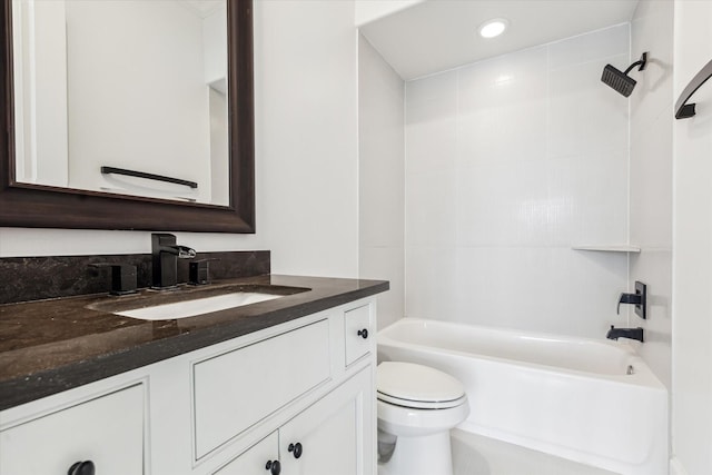 3850 Glen Arbor Dr, Houston, TX 77025 - full bath with vanity, toilet, bathing tub / shower combination, and recessed lighting