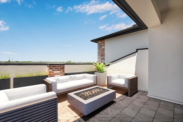 3850 Glen Arbor Dr, Houston, TX 77025 - view of patio / terrace featuring an outdoor living space with a fire pit