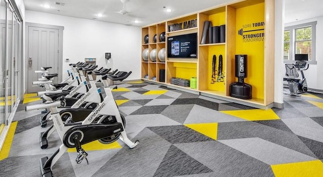 1725 Harvey Mitchell Pkwy S Unit 2433, College Station, TX 77840 - exercise room with recessed lighting