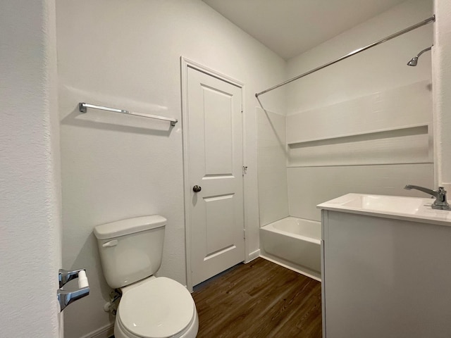 1108 Greenshank Dr, Katy, TX 77493 - bathroom with wood finished floors, vanity, toilet, and bathing tub / shower combination