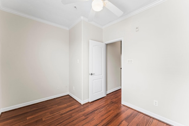 118 Mcgowen St Unit E, Houston, TX 77006 - unfurnished room featuring ornamental molding, wood finished floors, ceiling fan, and baseboards