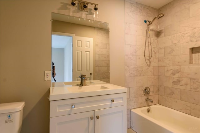 126 Red Ripple Rd, Houston, TX 77076 - bathroom featuring toilet, vanity, and tub / shower combination