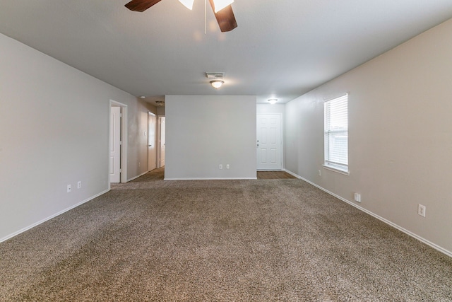 12518 Rosslare Dr, Houston, TX 77066 - spare room featuring ceiling fan, carpet flooring, and baseboards