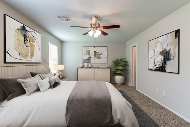 12518 Rosslare Dr, Houston, TX 77066 - carpeted bedroom with baseboards and ceiling fan