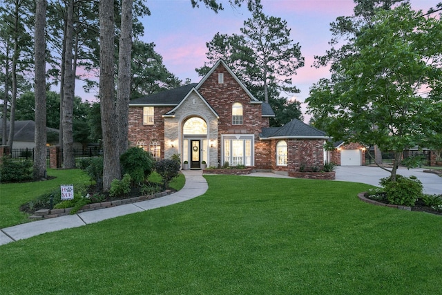 15912 Rosethorn Ct, Cypress, TX 77429 - traditional-style home with driveway, brick siding, a shingled roof, and stone siding