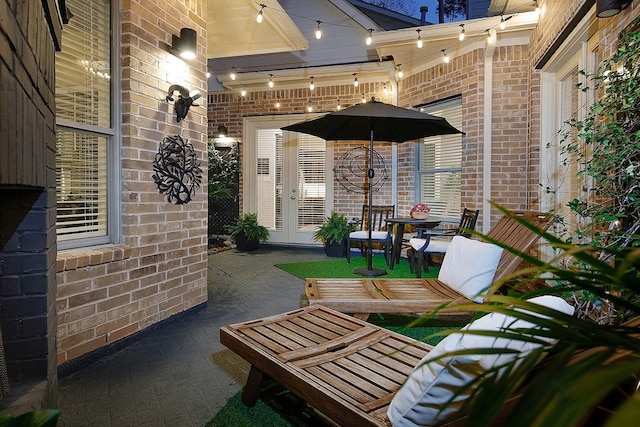 7 Heathcote Ct, The Woodlands, TX 77380 - view of patio / terrace featuring french doors