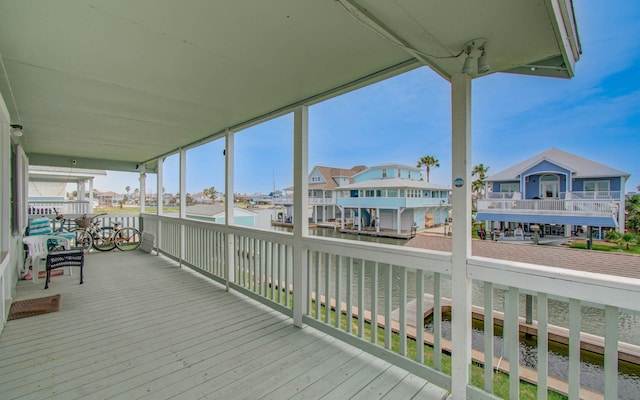 21735 Matagorda Dr, Galveston, TX 77554 - wooden terrace with a residential view