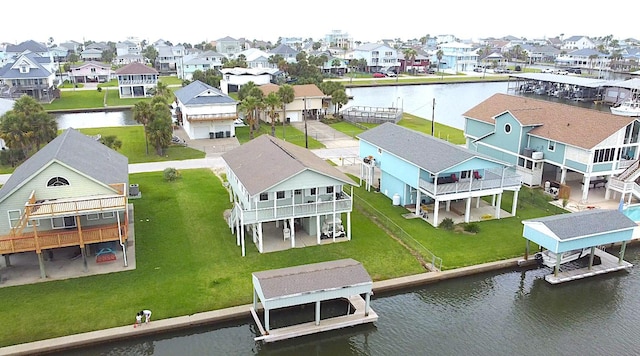 21735 Matagorda Dr, Galveston, TX 77554 - aerial view of residential area featuring a nearby body of water