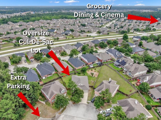 3307 Ellscott Ct, Spring, TX 77386 - aerial overview of property's location featuring nearby suburban area