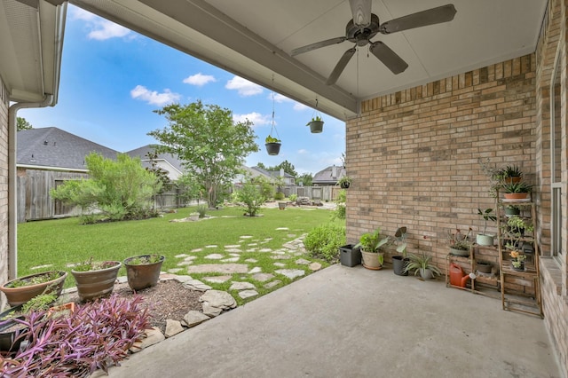 3307 Ellscott Ct, Spring, TX 77386 - view of patio featuring ceiling fan
