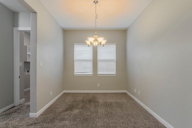 13605 Northline Lake Dr, Houston, TX 77044 - carpeted empty room with a chandelier and baseboards