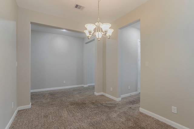 13605 Northline Lake Dr, Houston, TX 77044 - carpeted spare room featuring a chandelier and baseboards