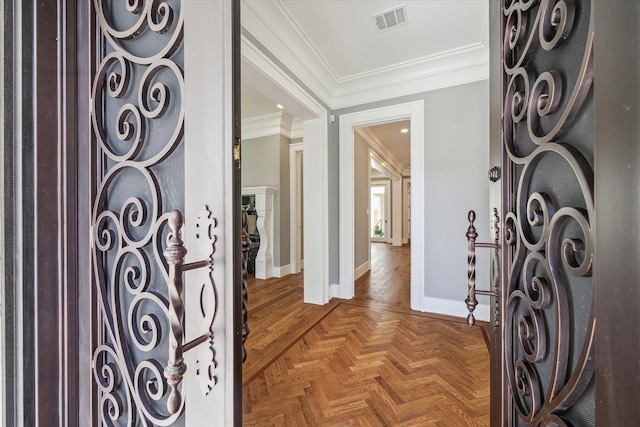 2216 Tangley St, Houston, TX 77005 - entrance foyer featuring ornamental molding and baseboards