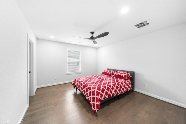 15838 Weston Ridge Dr, Humble, TX 77346 - bedroom featuring wood finished floors, baseboards, recessed lighting, and ceiling fan