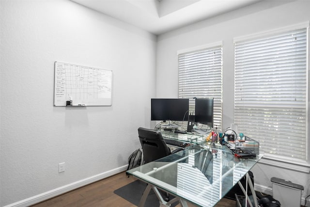 15838 Weston Ridge Dr, Humble, TX 77346 - office featuring baseboards and wood finished floors