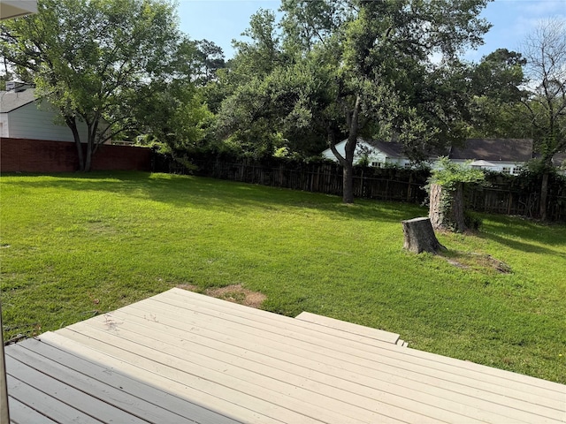 111 Conroe Dr, Conroe, TX 77301 - view of yard featuring a wooden deck