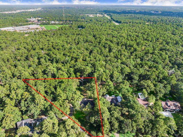 108 Hereford Dr, Conroe, TX 77304 - view of property location with a forest and property parcel outlined