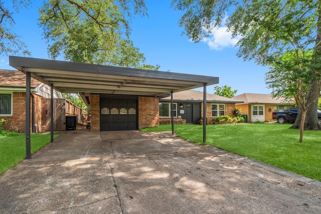 5202 Libbey Ln, Houston, TX 77092 - single story home featuring central AC, a front lawn, brick siding, a garage, and driveway