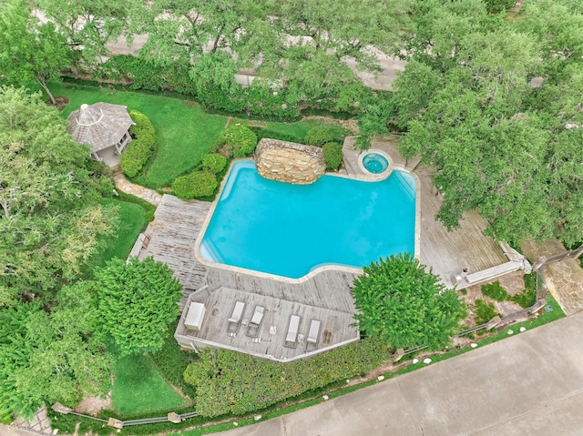 8800 Woodway Dr Unit 12, Houston, TX 77063 - aerial view of property and surrounding area with a pool area