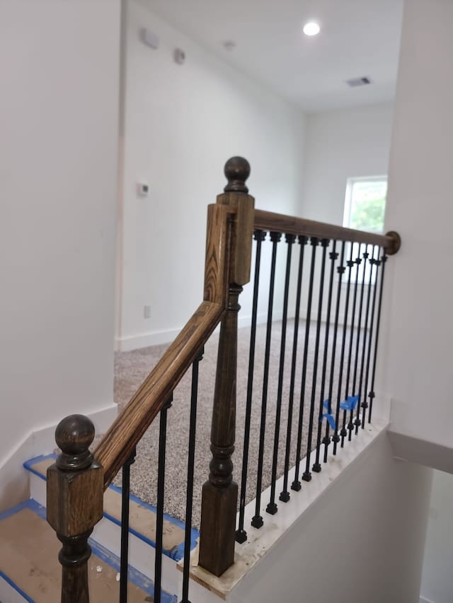 4539 Rosemont St A/B, Unit A/B Houston, TX 77051 - stairway with baseboards and recessed lighting
