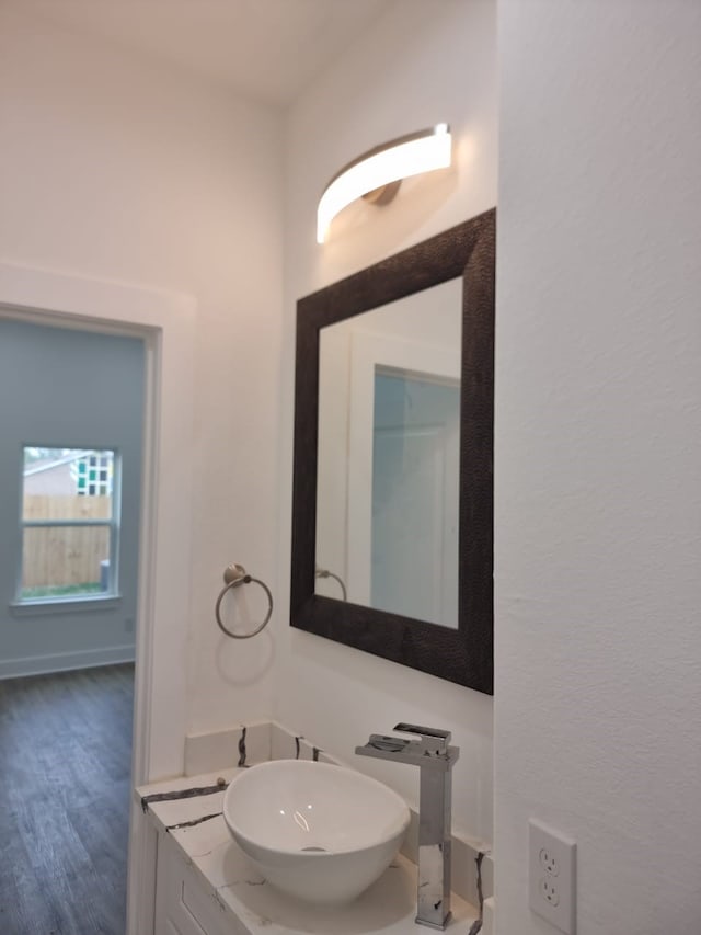 4539 Rosemont St A/B, Unit A/B Houston, TX 77051 - bathroom featuring vanity and wood finished floors