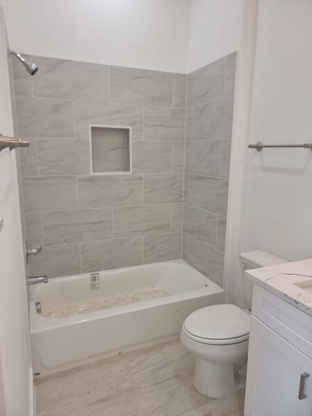 4539 Rosemont St A/B, Unit A/B Houston, TX 77051 - full bath featuring vanity, shower / bath combination, toilet, and marble look tile flooring