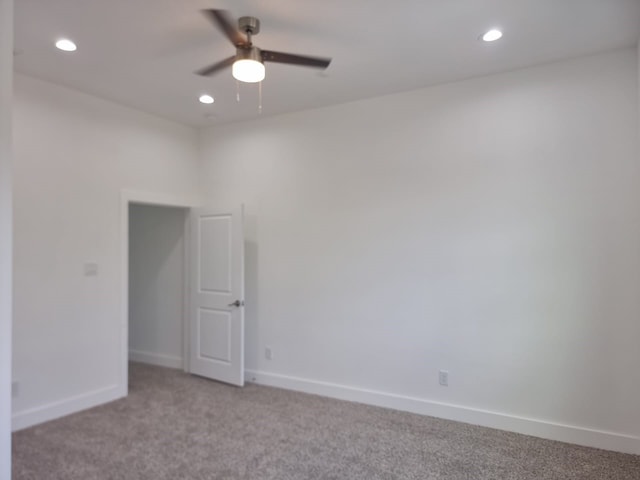 4539 Rosemont St A/B, Unit A/B Houston, TX 77051 - unfurnished room with light carpet, baseboards, ceiling fan, and recessed lighting