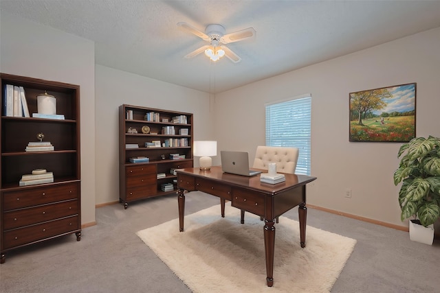 1010 Cheyenne Meadows Dr, Katy, TX 77450 - office space with light carpet, ceiling fan, and baseboards