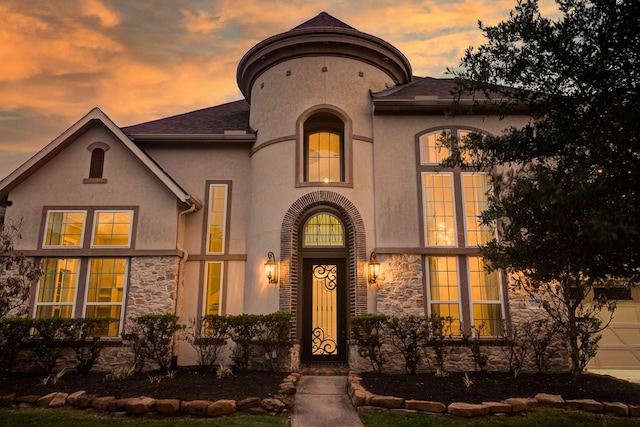 3650 Sage Hollow Dr, Spring, TX 77386 - view of front of house featuring stone siding and stucco siding