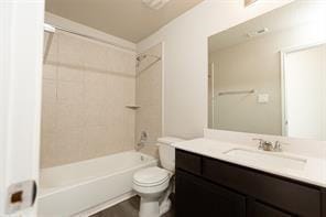5426 James Michael Dr, Rosharon, TX 77583 - full bathroom with toilet, vanity, and shower / bath combination
