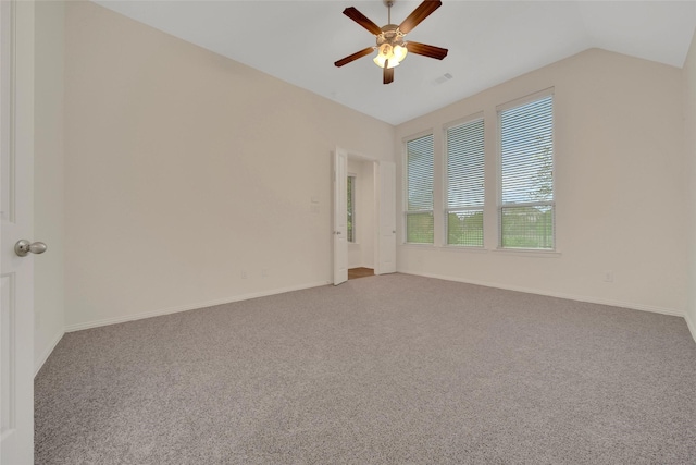 10938 Glenrothers Dr, Richmond, TX 77407 - carpeted spare room featuring ceiling fan and lofted ceiling