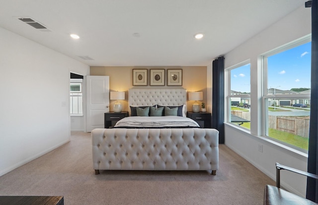 25319 Merino Dr, Magnolia, TX 77355 - bedroom featuring light carpet, baseboards, and recessed lighting
