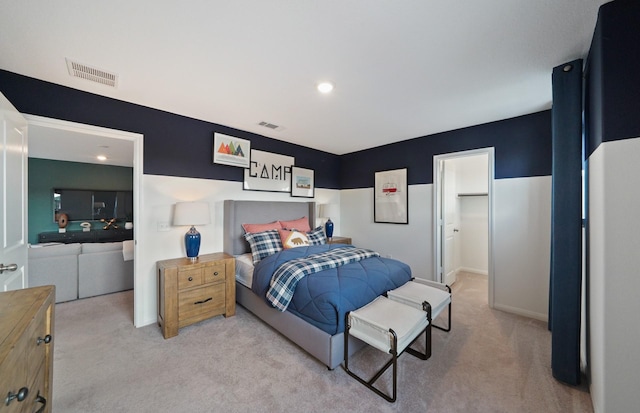 25319 Merino Dr, Magnolia, TX 77355 - bedroom featuring light carpet, recessed lighting, and a walk in closet