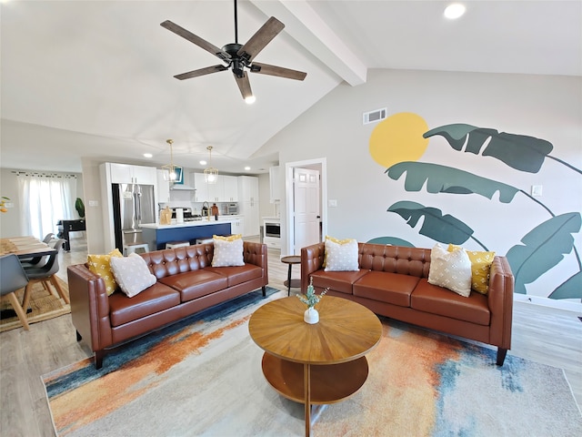 11810 Sagedowne Ln, Houston, TX 77089 - living room featuring light wood-style flooring, a ceiling fan, recessed lighting, and baseboards