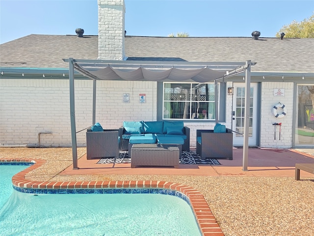11810 Sagedowne Ln, Houston, TX 77089 - swimming pool with a patio and an outdoor living space