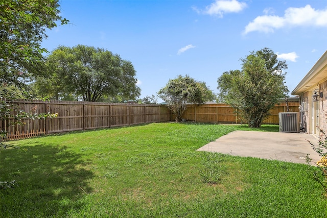 414 Enfield Dr, Highlands, TX 77562 - view of yard with central air condition unit and a patio area