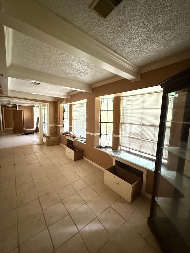 15125 S Dr, Channelview, TX 77530 - community lobby featuring a textured ceiling, ornamental molding, and beamed ceiling