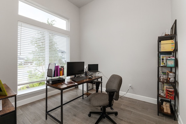 1918 Longcroft Ln, Katy, TX 77493 - office space with baseboards and wood finished floors