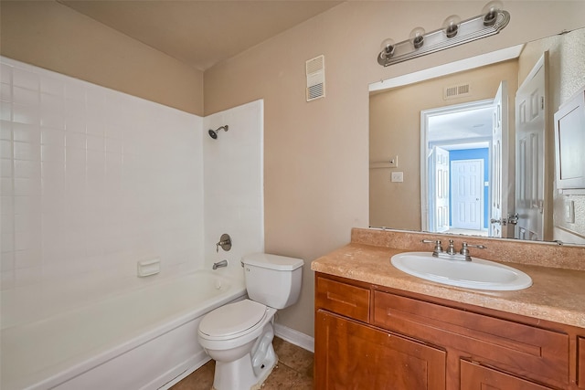 8100 Creekbend Dr Unit 146, Houston, TX 77071 - bathroom with toilet, vanity, tub / shower combination, and tile patterned floors