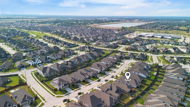 10522 Rigel Ridge Way, Richmond, TX 77406 - aerial overview of property's location with nearby suburban area and a large body of water