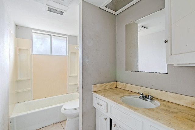 1006 Fruitvale Dr, Houston, TX 77038 - full bath with vanity, toilet, tile patterned flooring, and shower / tub combination