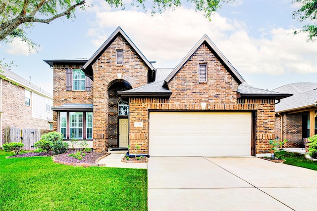 4114 Elk Bluff Ln, Katy, TX 77494 - view of front of property featuring brick siding, driveway, an attached garage, and a shingled roof