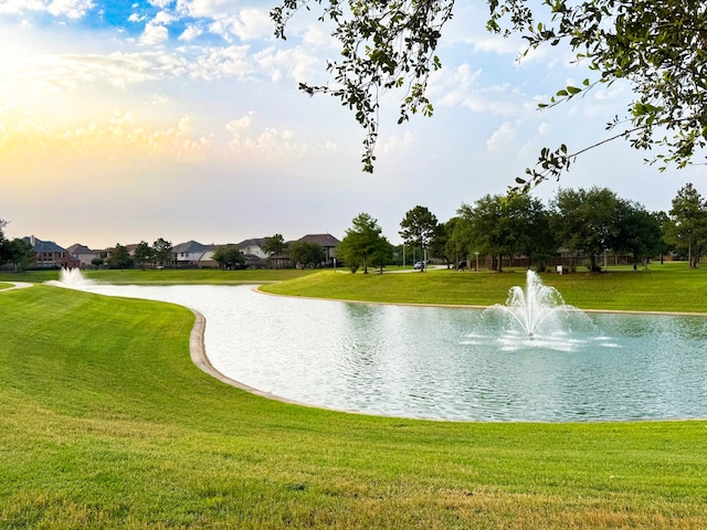 4114 Elk Bluff Ln, Katy, TX 77494 - view of property's community with a water view and a lawn