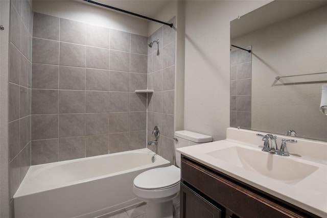 3518 Windham Way, Katy, TX 77494 - bathroom with toilet, vanity, and shower / washtub combination