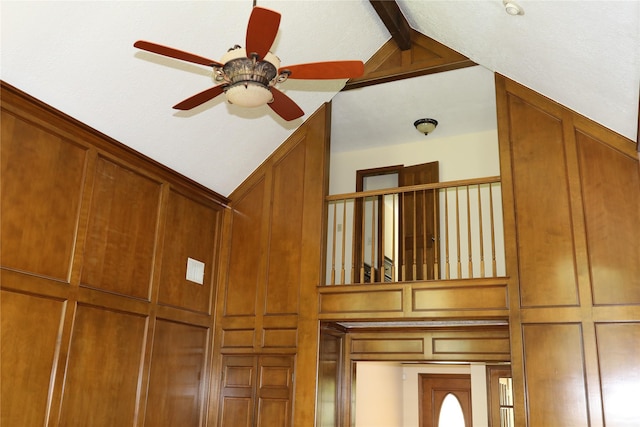 3003 Roseheath Ln, Houston, TX 77073 - detailed view of ceiling fan and beamed ceiling