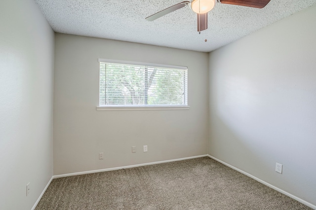 5606 Cypressgate Dr, Spring, TX 77373 - carpeted empty room with ceiling fan, baseboards, and a textured ceiling