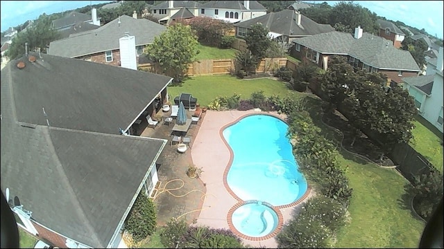 14202 Valley Bend Ct, Sugar Land, TX 77498 - view of swimming pool featuring a patio and a residential view
