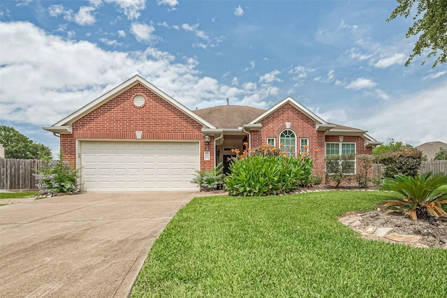 14202 Valley Bend Ct, Sugar Land, TX 77498 - view of front of house featuring brick siding, concrete driveway, an attached garage, and roof with shingles